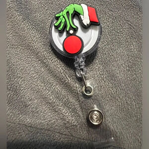Grinch Hand Badge Holder